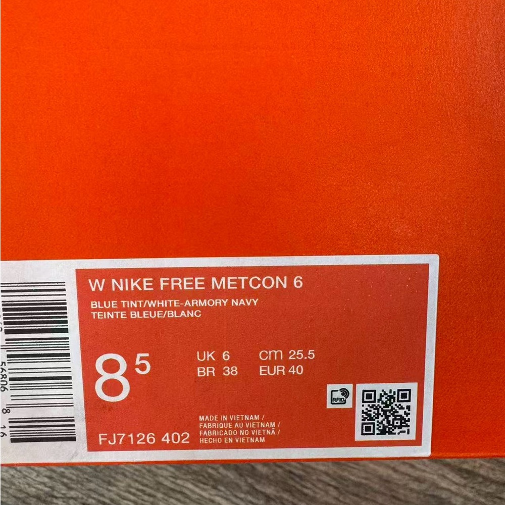 Nike Free Metcon 6 Blue Tint/Armory Navy Women's Running Shoe FJ7126-402 No Lid - Picture 12 of 12
